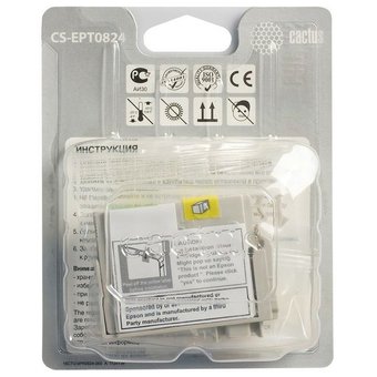 Картридж струйный Cactus CS-EPT0824 CS-EPT0824 желтый для Epson Stylus Photo R270/290/RX590 (11,4ml) 