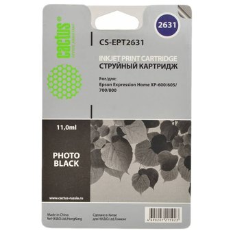  Картридж струйный Cactus CS-EPT2631 фото черный для Epson Expression Home XP-600/605/700/800 (11ml) 