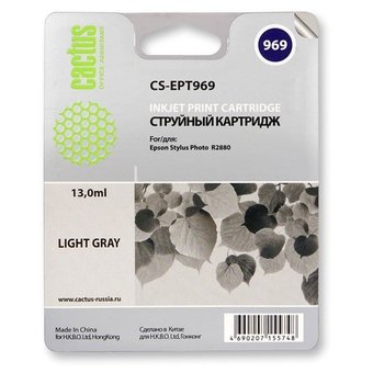  Картридж струйный Cactus CS-EPT969 светло-серый для Epson Stylus Photo R2880 (13ml) 