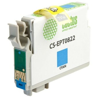  Картридж струйный Cactus CS-EPT0822 голубой для Epson Stylus Photo R270/290/RX590 (11,4ml) 