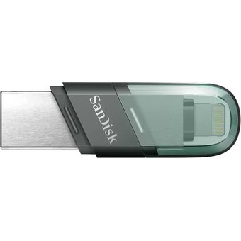  USB-флешка Sandisk 32Gb iXpand Flip SDIX90N-032G-GN6NN USB3.1 зеленый/серебристый 
