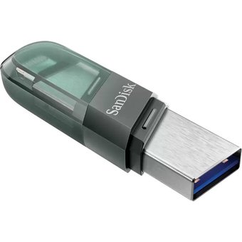  USB-флешка Sandisk 32Gb iXpand Flip SDIX90N-032G-GN6NN USB3.1 зеленый/серебристый 