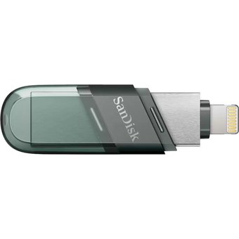  USB-флешка Sandisk 256Gb iXpand Flip SDIX90N-256G-GN6NE USB3.1 зеленый/серебристый 