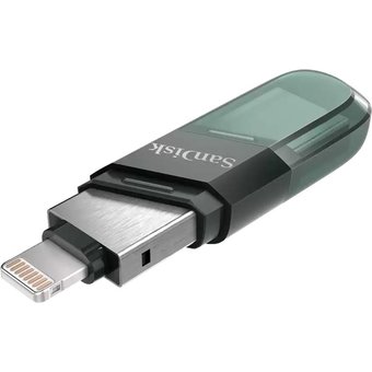  USB-флешка Sandisk 256Gb iXpand Flip SDIX90N-256G-GN6NE USB3.1 зеленый/серебристый 