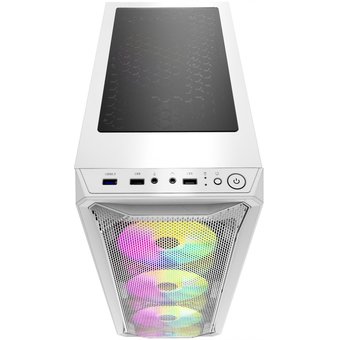  Корпус Powercase CMIZW-L4 Mistral Z4 White, Tempered Glass, Mesh, 4x 120mm 5-color LED fan, белый, ATX (CMIZW-L4) 