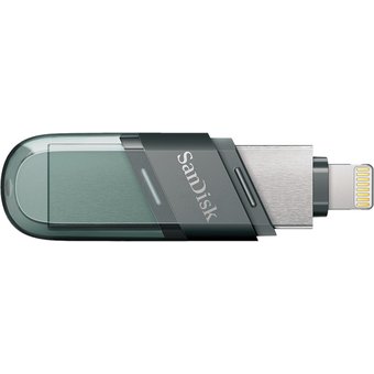  USB-флешка Sandisk 64Gb iXpand Flip SDIX90N-064G-GN6NN USB3.1 зеленый/серебристый 