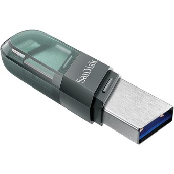  USB-флешка Sandisk 64Gb iXpand Flip SDIX90N-064G-GN6NN USB3.1 зеленый/серебристый 