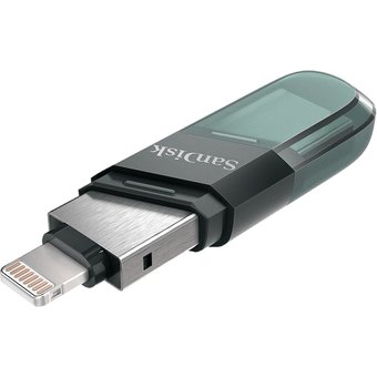  USB-флешка Sandisk 64Gb iXpand Flip SDIX90N-064G-GN6NN USB3.1 зеленый/серебристый 