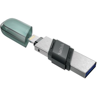  USB-флешка Sandisk 64Gb iXpand Flip SDIX90N-064G-GN6NN USB3.1 зеленый/серебристый 