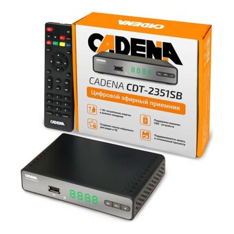  Ресивер DVB-T2 Cadena CDT-2351SB черный 
