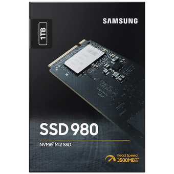  SSD Samsung 980 MZ-V8V1T0B/AM M.2 2280 1TB PCIe Gen3x4 with NVMe, 3500/3000, IOPS 500/480K MTBF 1.5M, 3D TLC, 600TBW, 0,33DWPD, RTL 