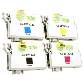  Картридж струйный Cactus CS-EPT1285 многоцветный для Epson Stylus S225; Office BX305 Комплект из чет 