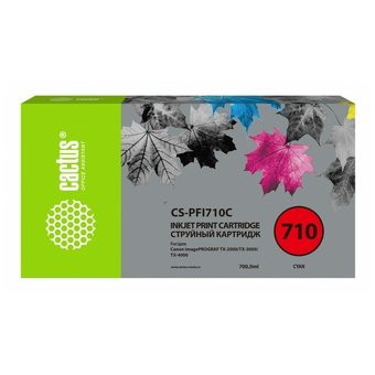 Картридж струйный Cactus CS-PFI710C голубой (700мл) для Canon imagePROGRAF TX-2000/TX-3000/TX-4000 