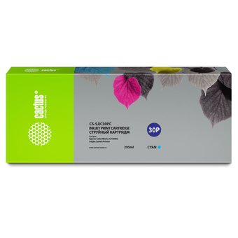  Картридж струйный Cactus CS-SJIC30PC голубой (295мл) для Epson ColorWorks TM-C7500G 