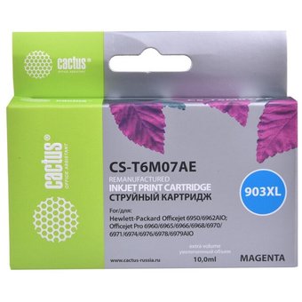  Картридж струйный Cactus №903XL CS-T6M07AE пурпурный (825стр.) для HP OJP 6950/6960/6970 