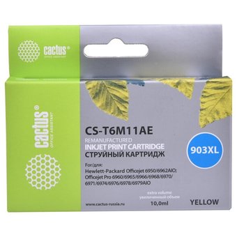  Картридж струйный Cactus №903XL CS-T6M11AE желтый (825стр.) для HP OJP 6950/6960/6970 