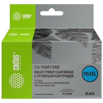  Картридж струйный Cactus №903XL CS-T6M15AE черный (37мл) для HP OJP 6950/6960/6970 