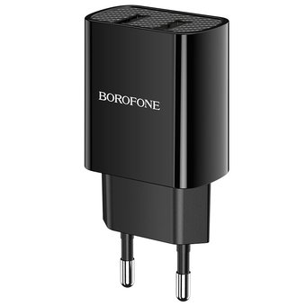  СЗУ Borofone BA53A Powerway dual port 2.1A + Type-C cable, black 