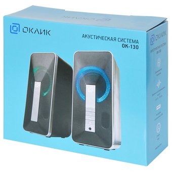  Колонки OKLICK OK-130 2.0 черный 20Вт BT портативные 