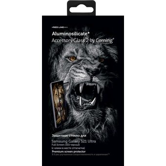  Защитное стекло для экрана Redline Corning черный для Samsung Galaxy S21 Ultra 1шт. (УТ000023710) 