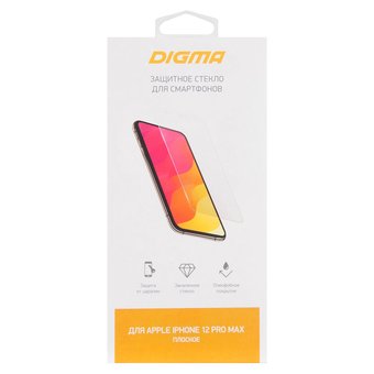 Защитное стекло для экрана Digma для Apple iPhone 12 Pro Max прозрачная 1шт. (DGG1AP12PM) 