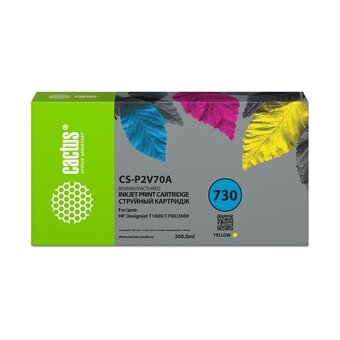  Картридж струйный Cactus CS-P2V70A №730 желтый 300мл для HP Designjet T1600/1700/2600 