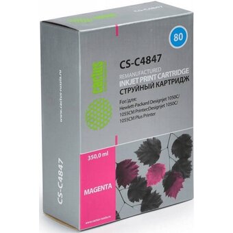  Картридж струйный Cactus CS-C4847 №80 пурпурный 400мл для HP DJ 1050C/1055CM/1000 