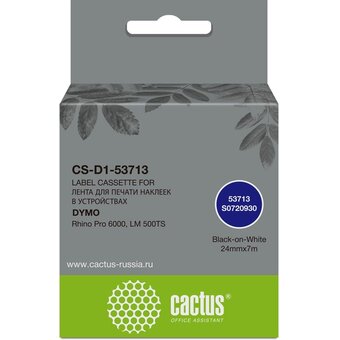  Картридж ленточный Cactus CS-D1-53713 53713 для Dymo Rhino Pro 6000/LM 500TS 