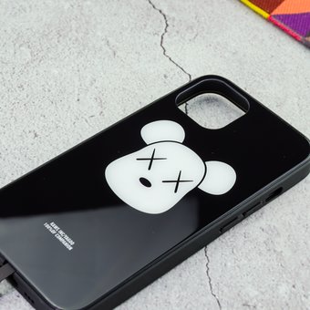  Чехол для iPhone 13 BEARBRICK флуоресентный рисунок чёрный 