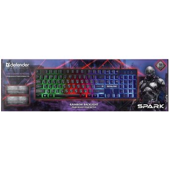  Клавиатура Defender Spark GK-300L RU, RGB подсветка 