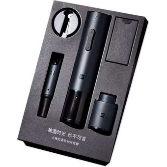  Электрический штопор с набором аксессуаров класса люкс Xiaomi HuoHou Electric Wine Bottle Opener DELUXE (HU0090) + рус.инстр, черный 