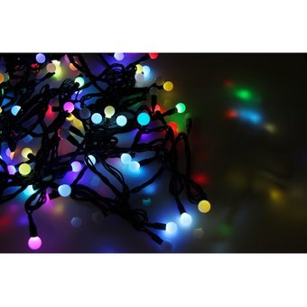  Гирлянда Neon-Night 303-589 Мультишарики 17,5мм 23мм 17,5мм 45мм 10м черный ПВХ 80 диодов цвет RGB 