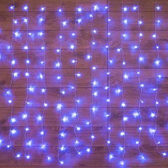  Гирлянда Neon-Night 235-023 Светодиодный Дождь 1,5х1м свечение с динамикой прозрачный провод 230 В диоды синие 