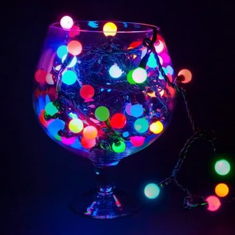  Гирлянда Neon-Night 303-509-6 Мультишарики 17,5 мм 10 м темно-зеленый ПВХ 80 диодов цвет Мультиколор 