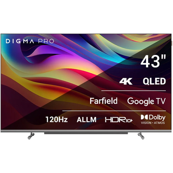  Телевизор Digma Pro QLED 43L черный/серебристый 