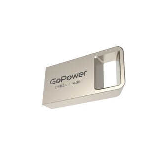  USB-флешка GoPower Mini (00-00027357) 16GB USB2.0 металл серебряный 