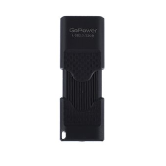  USB-флешка GoPower Slider 00-00025964 32GB USB2.0 пластик черный 