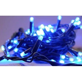  Гирлянда новогодняя чёрный шнур 140 LED, синяя 