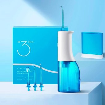  Ирригатор Xiaomi (Mi) SOOCAS Portable Oral Irrigator (W3 PRO) (4 насадки, контейнер для насадок) GLOBAL, голубой 