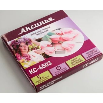  Весы настольные АКСИНЬЯ КС-6503 Розовые тюльпаны 