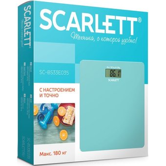  Весы напольные Scarlett SC-BS33E035 голубой 