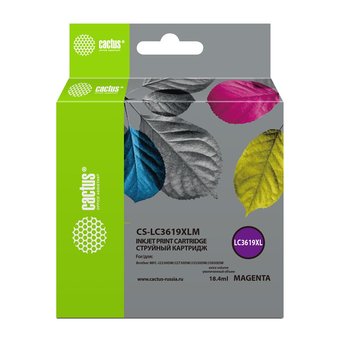  Картридж струйный Cactus CS-LC3619XLM пурпурный (18.4мл) для Brother MFC-J2330DW/J2730DW/J3530DW/J3930DW 