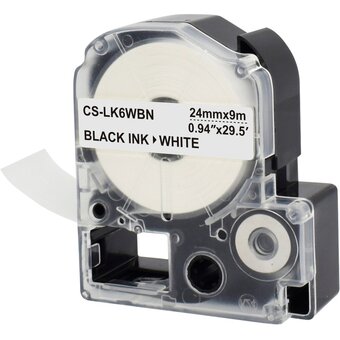  Картридж ленточный Cactus CS-LK6WBN черный для Epson LW700/LW600P/LW1000P/Z700/Z900 