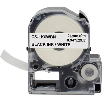  Картридж ленточный Cactus CS-LK6WBN черный для Epson LW700/LW600P/LW1000P/Z700/Z900 