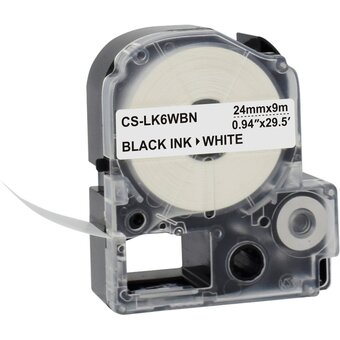  Картридж ленточный Cactus CS-LK6WBN черный для Epson LW700/LW600P/LW1000P/Z700/Z900 