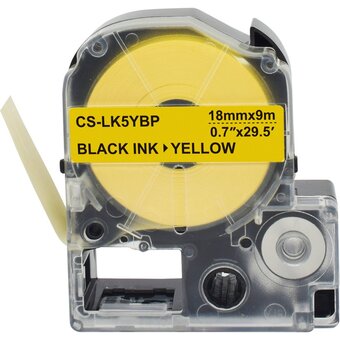  Картридж ленточный Cactus CS-LK5YBP черный для Epson LW400/LW700/LW600P/LW1000P/K400/Z700/Z900 