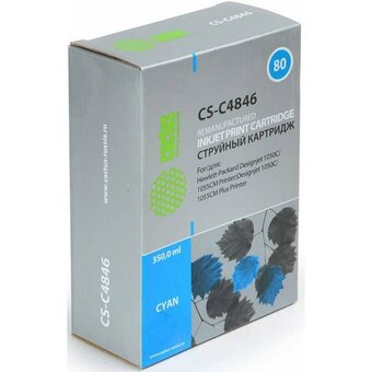  Картридж струйный Cactus CS-C4846 №80 голубой 400мл для HP DJ 1050C/1055CM/1000 