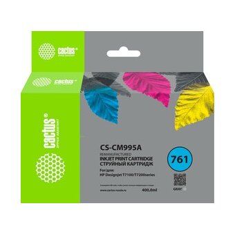  Картридж струйный Cactus CS-CM995A №761 серый 400мл для HP DesignJet T7100/Т7200 