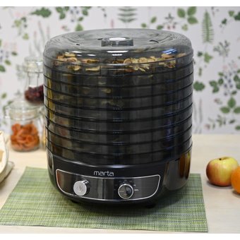  Сушилка для овощей и фруктов MARTA MFD-8018PS черный жемчуг 