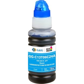  Чернила G&G GG-C13T06C24A №112 голубой 100мл для Epson L6550/6570/11160/15150/15160 